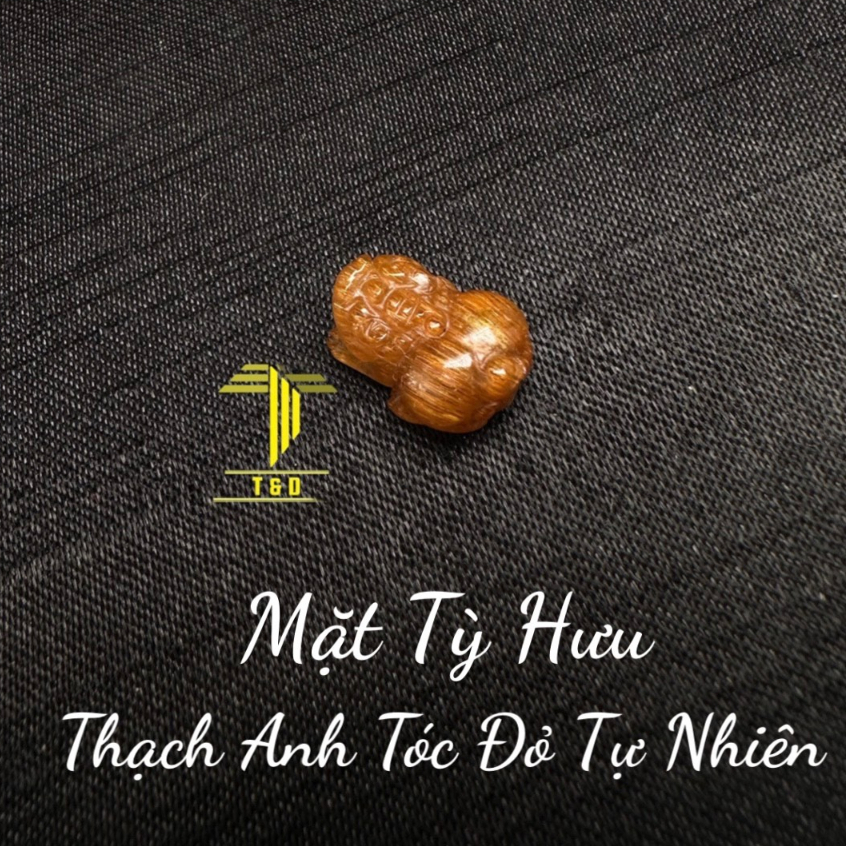 Mặt Tỳ Hưu Thạch Anh Tóc Đỏ Tự nhiên