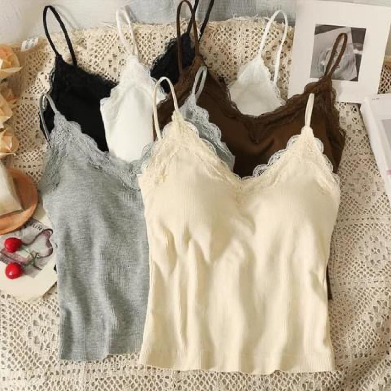 Áo bra 2 dây  viền ren quyến rũ gợi cảm đệm mút định hình