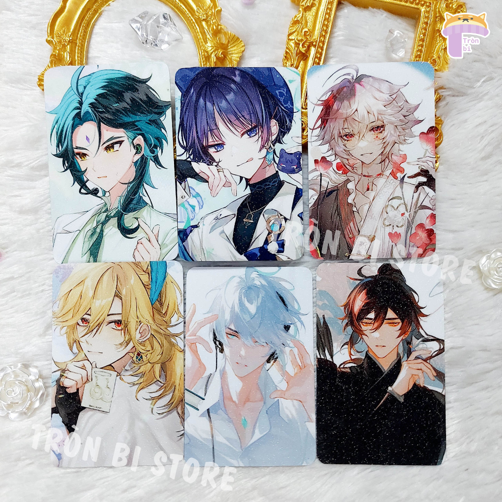 Card Genshin Impact 2 mặt bo góc nhũ 5.5 x 8.5 cm nhiều nhân vật