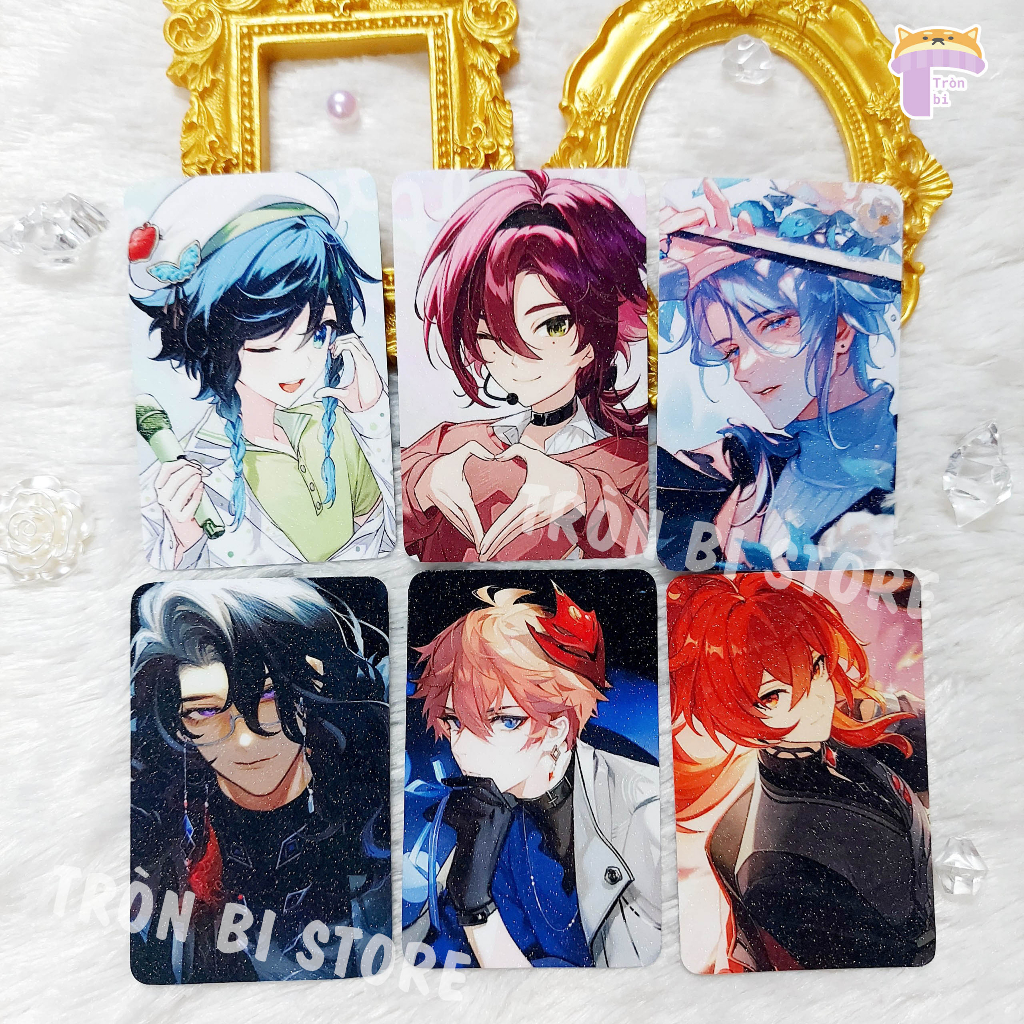 Card Genshin Impact 2 mặt bo góc nhũ 5.5 x 8.5 cm nhiều nhân vật