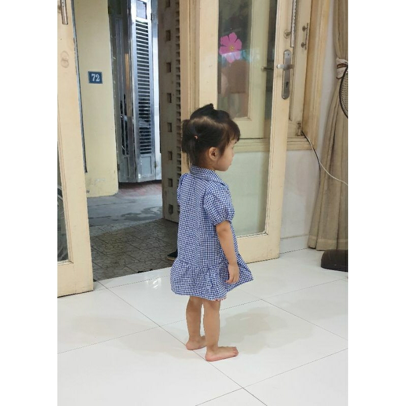 Váy kẻ caro cộc tay trẻ em siêu đẹp mát cho bé từ 7kg đến 45 kg có size bự