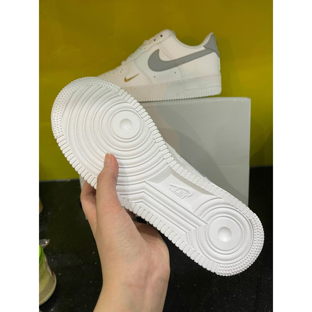 Giày AF1 Xám Vàng, Giày N.i.k.e_Air Force 1 Xám Thêu Vàng Cao Cấp Bản Classic Full Size Nam Nữ Hot Trend Full Box BILL..