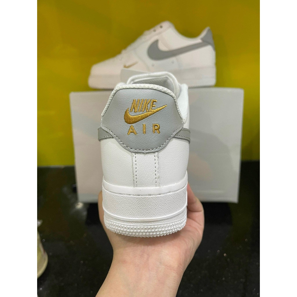 Giày AF1 Xám Vàng, Giày N.i.k.e_Air Force 1 Xám Thêu Vàng Cao Cấp Bản Classic Full Size Nam Nữ Hot Trend Full Box BILL..