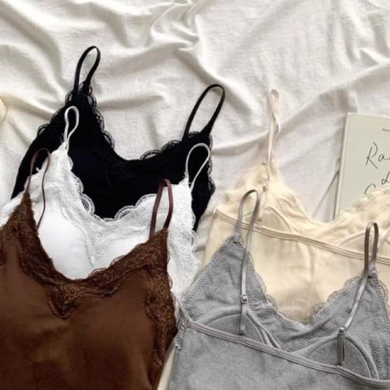 Áo bra 2 dây  viền ren quyến rũ gợi cảm đệm mút định hình