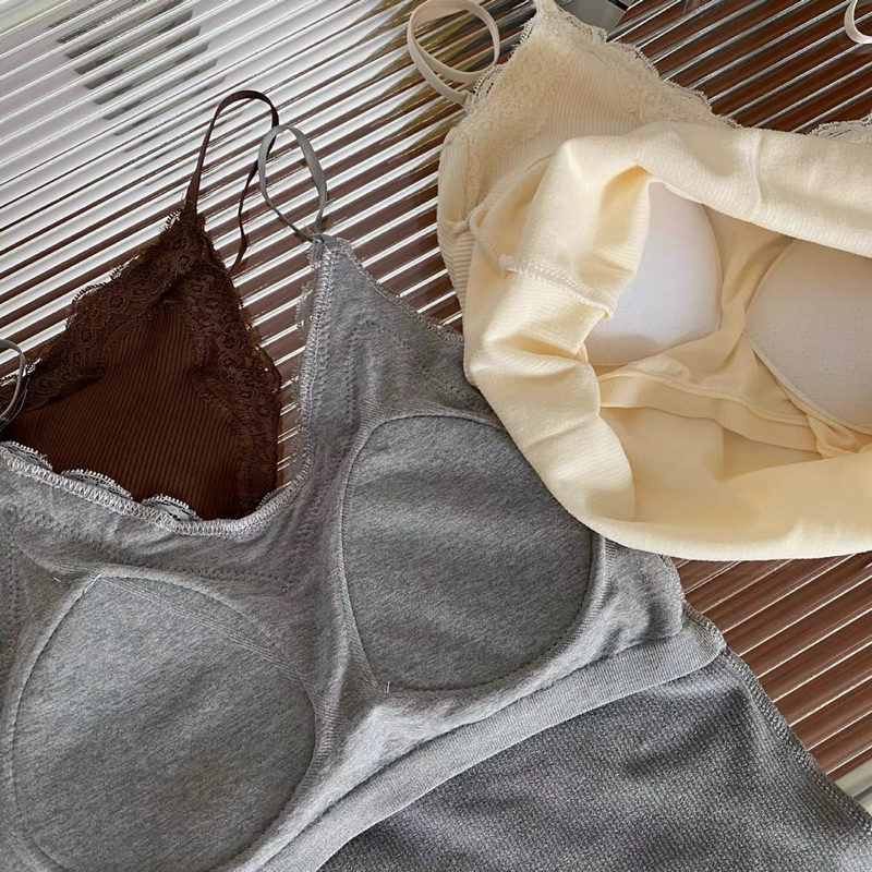 Áo bra 2 dây  viền ren quyến rũ gợi cảm đệm mút định hình