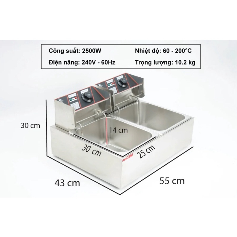 Nồi Chiên Ngập Dầu GORUN - SEKA, Bếp Chiên Nhúng Điện Sunny 6L, 12L inox cao cấp bản mới chiên rán nhanh chóng