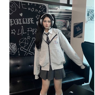 Áo Hoodie Zip ALAI BEAR Form Rộng Mũ Trùm Vải Nỉ Bông Cao Cấp, Phong Cách Hàn Quốc