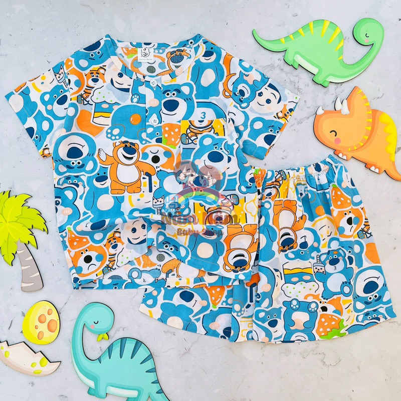 Bộ tay ngắn quần đùi bé trai chất lanh/tole Bảo Sam