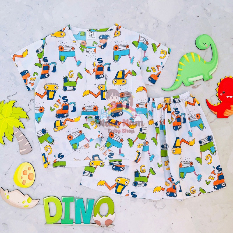 Bộ tay ngắn quần đùi bé trai chất lanh/tole Bảo Sam