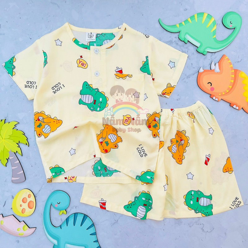 Bộ tay ngắn quần đùi bé trai chất lanh/tole Bảo Sam