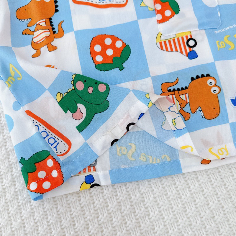 Bộ tay ngắn quần dài bé trai chất lanh/tole Bảo Sam