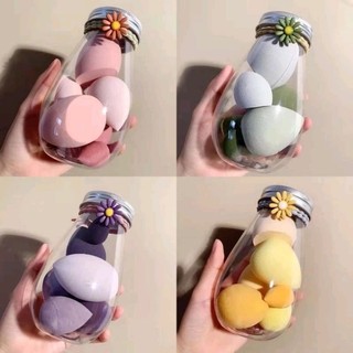 Set 6 Bông Mút Trang Điểm Dặm Kem Nền, Tán Kem Khuyết Điểm, Tán Phấn Bột Dạng Lỏng Và Ướt Có Kèm Hộp Đựng
