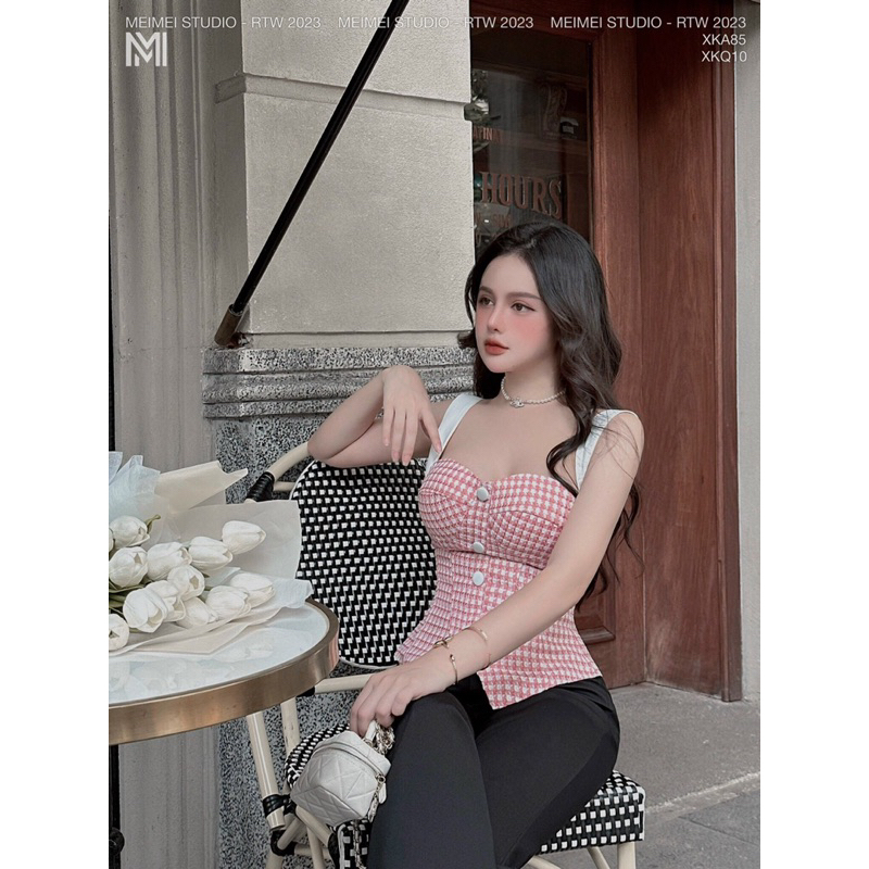 Quần vải ống loe chất Umi co giãn MEI MEI