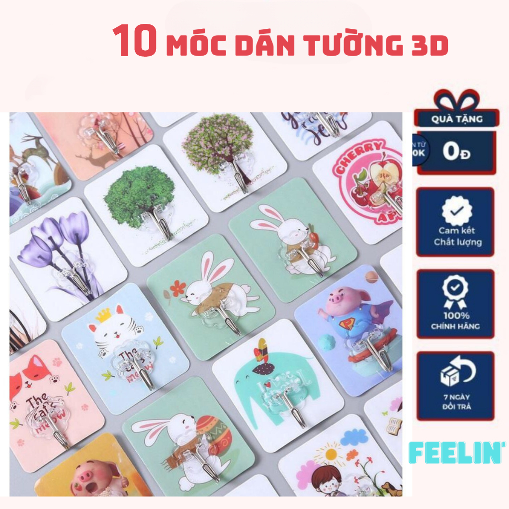 2 Móc dán tường 3D siêu dính