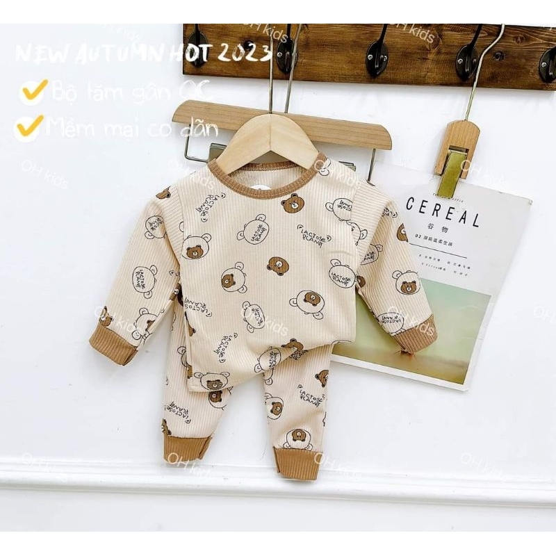 Bộ dài tay trẻ em, chất len tăm sợi nhỏ các cấp cho bé 5/16kg