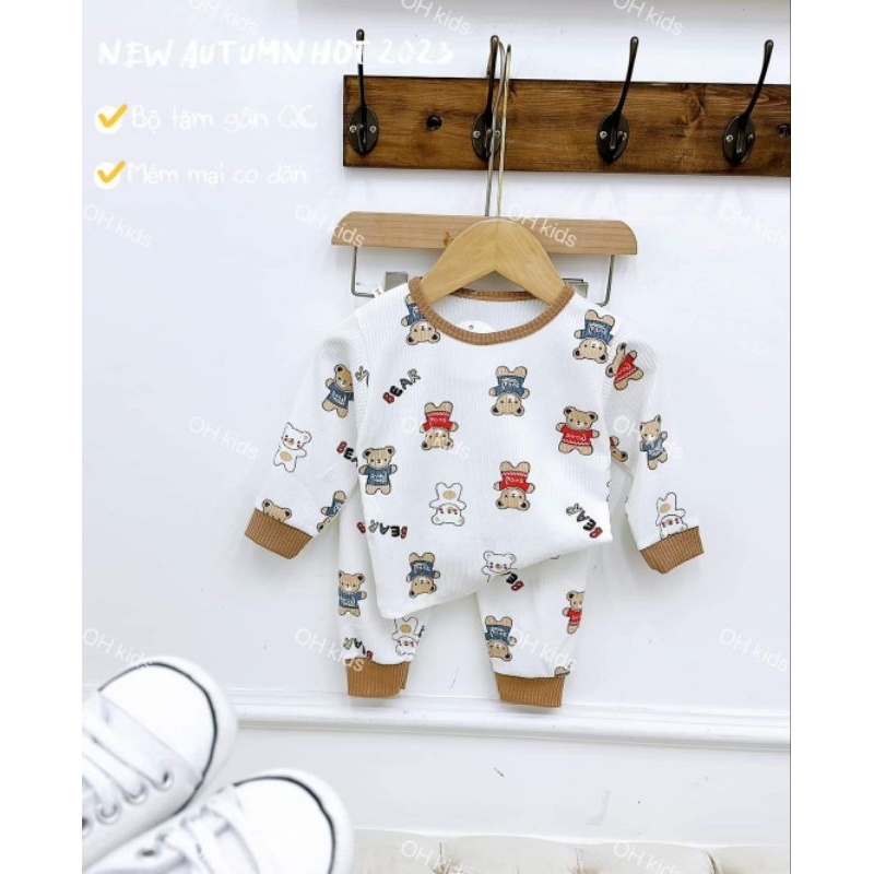 Bộ dài tay trẻ em, chất len tăm sợi nhỏ các cấp cho bé 5/16kg