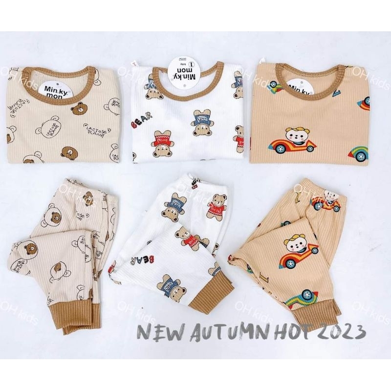 Bộ dài tay trẻ em, chất len tăm sợi nhỏ các cấp cho bé 5/16kg