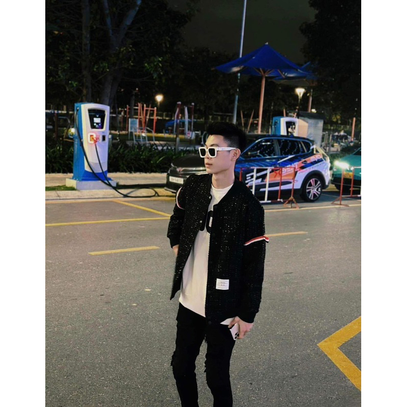 Áo khoác thome kim tuyến 2 vạch cánh tay nam nữ siêu hot