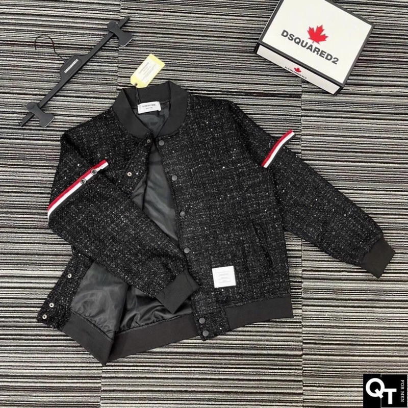 Áo khoác thome kim tuyến 2 vạch cánh tay nam nữ siêu hot