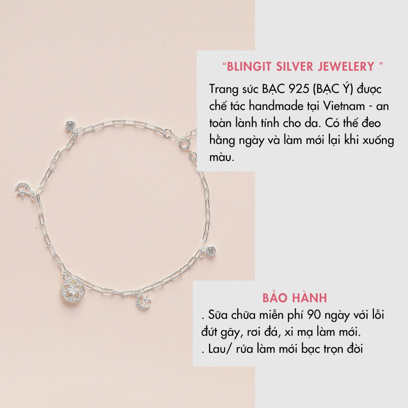 Lắc chân Bling It bạc nữ hình sao nữ tính BILC017