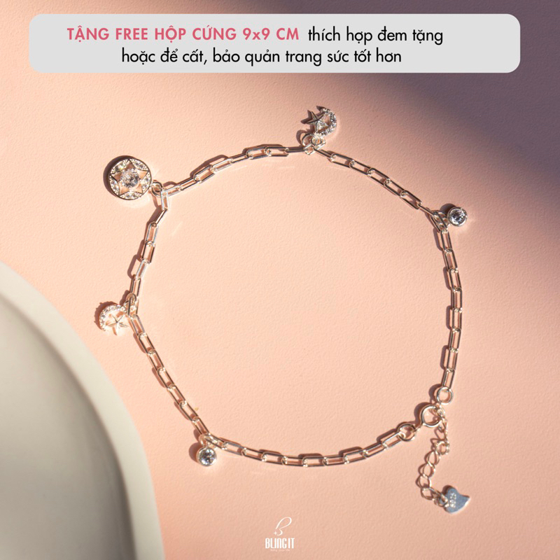 Lắc chân Bling It bạc nữ hình sao nữ tính BILC017