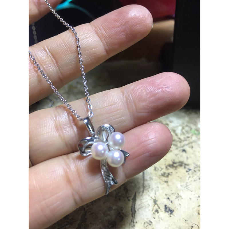 Dây chuyền phối mặt trai akoya 6li si tuyển Nhật