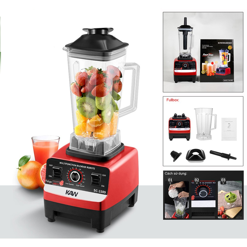 Máy Xay Sinh Tố Công Nghiệp KAW SC-1589 Công Suất 5000W