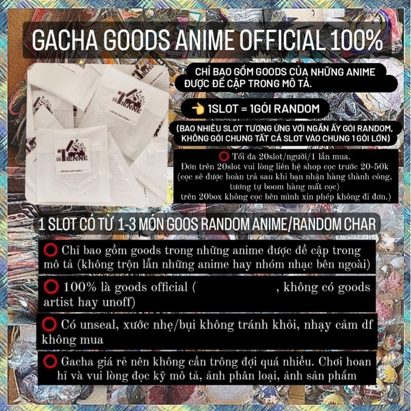 Box random goods/card/pack official JJK/MHA/HQ/TR,...