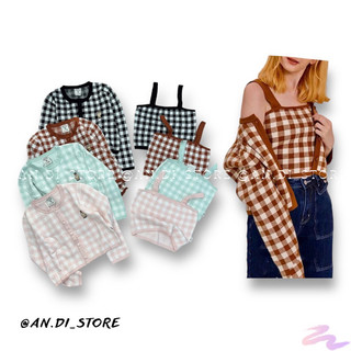 AnDi.vnxk Set áo caro nhiều màu xuất dư xịn - W.hoau