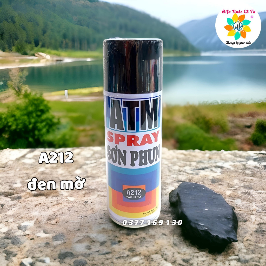 Sơn xịt ATM Spray màu đen bóng A210 đen mờ A212