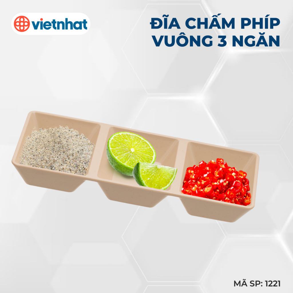 Đĩa Chấm Phíp 2-3 Ngăn Vuông  Phù Hợp Cho Nhà Hàng Khách Sạn Quán Ăn Và Mọi Nhà