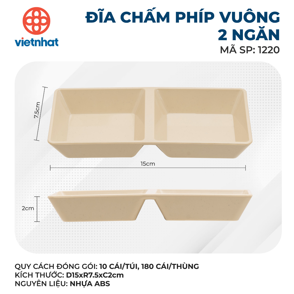Đĩa Chấm Phíp 2-3 Ngăn Vuông  Phù Hợp Cho Nhà Hàng Khách Sạn Quán Ăn Và Mọi Nhà