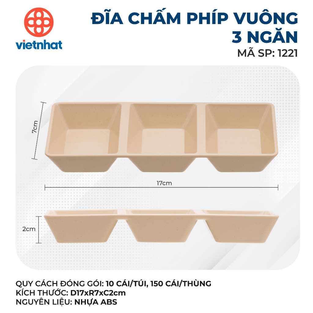 Đĩa Chấm Phíp 2-3 Ngăn Vuông  Phù Hợp Cho Nhà Hàng Khách Sạn Quán Ăn Và Mọi Nhà