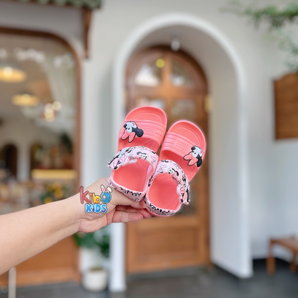 Sandal xốp kity siêu nhẹ cho bé gái họa tiết mèo và micky cho bé từ 3 tháng