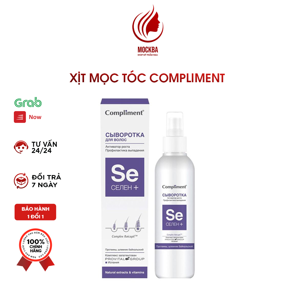 Xịt Mọc Tóc Compliment SE SELEN+ 40ml Hàng Nga Giảm Rụng Tóc Và Giúp Nhanh Dài Tóc Mới, Tăng Đàn Hồi Cho Tóc Mockba
