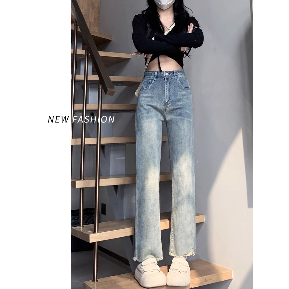 Quần jeans ống đứng, quần bò nữ ống đứng có tua rua dưới gấu phong cách hàn hè HT 27 | BigBuy360 - bigbuy360.vn