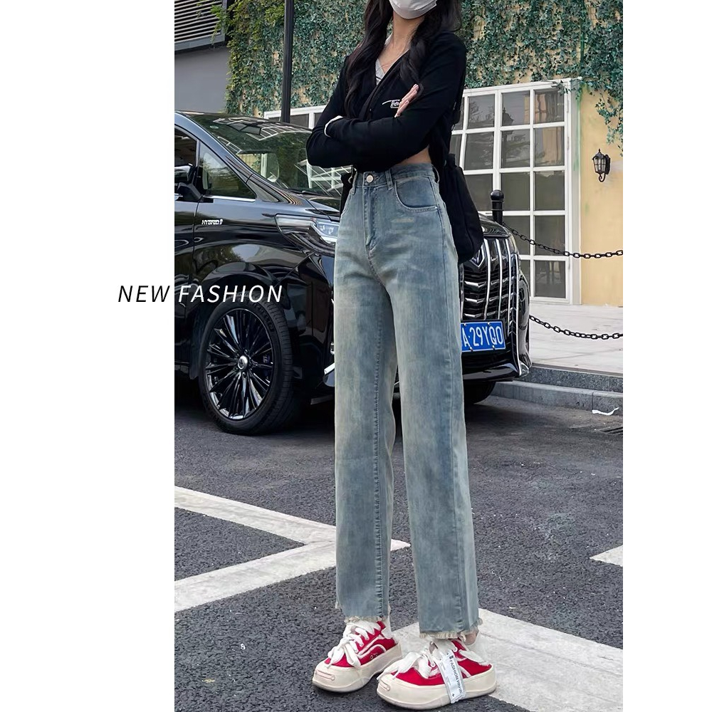 Quần jeans ống đứng, quần bò nữ ống đứng có tua rua dưới gấu phong cách hàn hè HT 27 | BigBuy360 - bigbuy360.vn