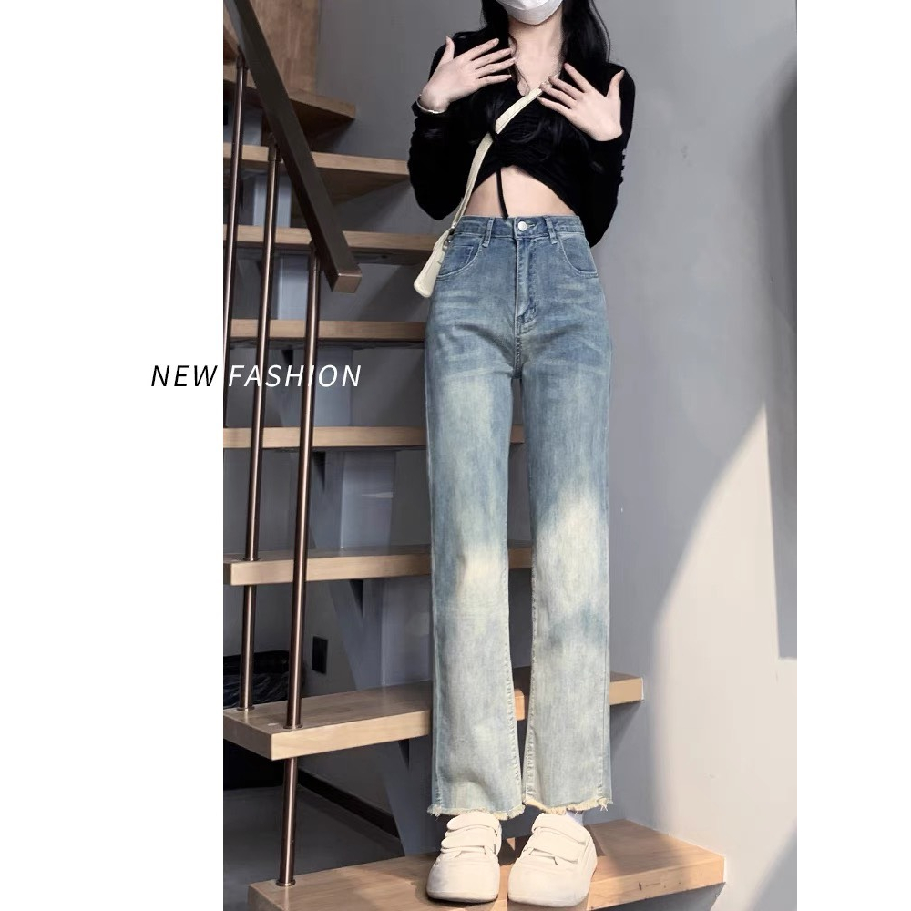 Quần jeans ống đứng, quần bò nữ ống đứng có tua rua dưới gấu phong cách hàn hè HT 27 | BigBuy360 - bigbuy360.vn