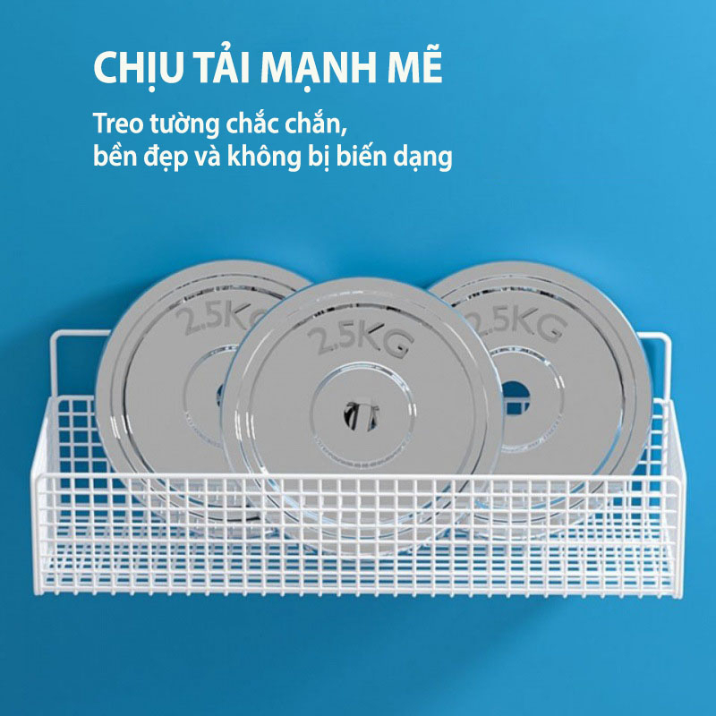 Kệ Đựng Gia Vị Dán Tường Nhà Bếp Khung Sắt Sơn Tĩnh Điện, Kệ Dán Tường Đựng Đồ Nhà Tắm Gọn Gàng Chắc Chắn GS04