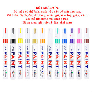 Bút sơn chữ viết lên mọi chất liệu cứng không bị phai màu do nước có nhiều màu
