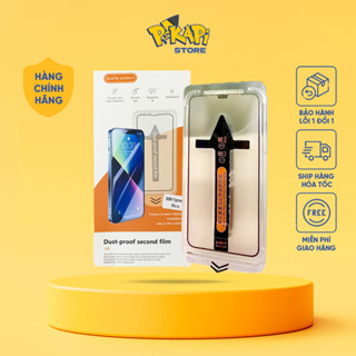 Kính iPhone 2in1 Tự lấy bụi & Khung tự dán: cường lực iPhone full màn hình, chống xước, chống va đập