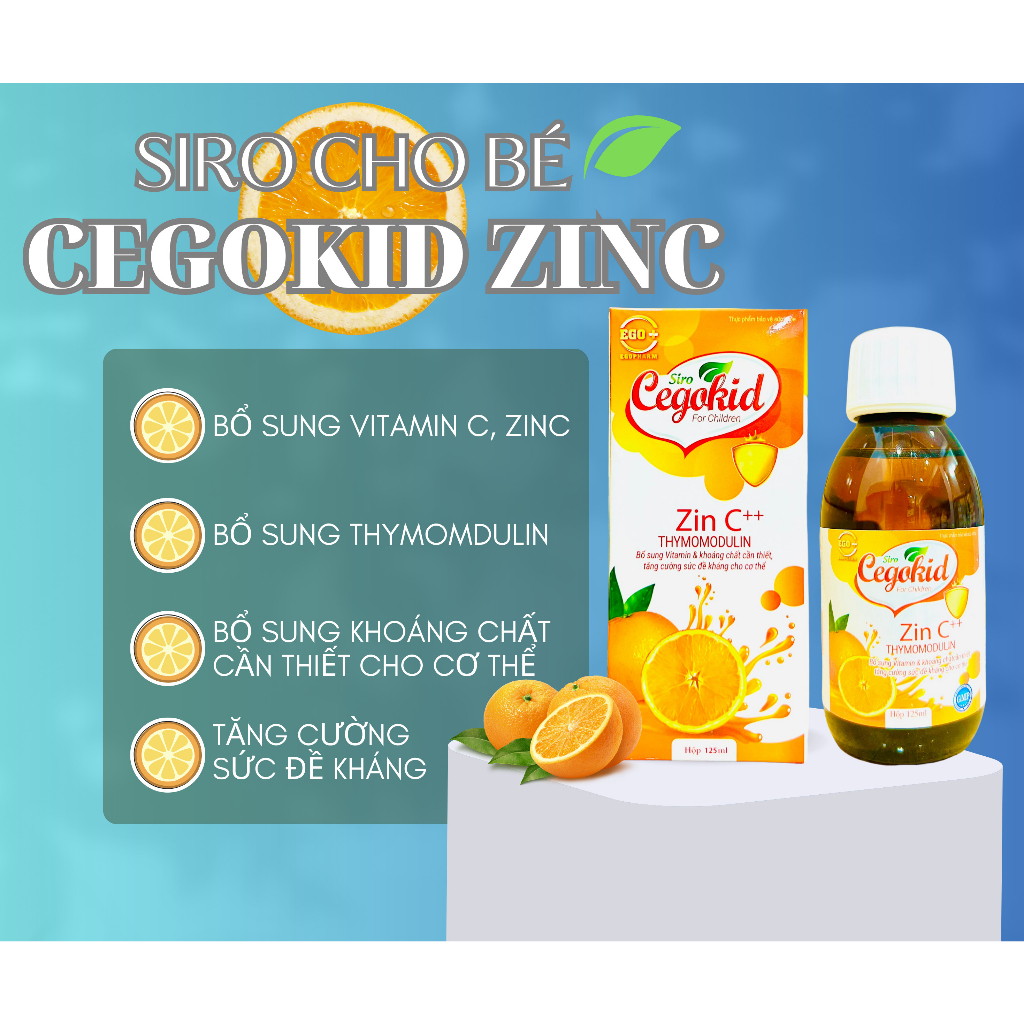CEGOKID ZINC  Tăng sức đề kháng cho người lớn, trẻ nhỏ.