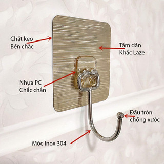 Móc dán tường siêu dính , móc dán tường chịu lực inox treo đồ đa năng da03