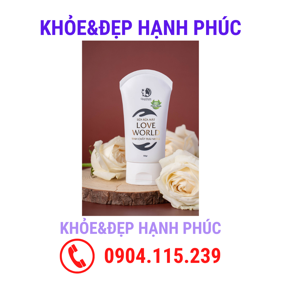Sữa rửa mặt Love World tinh chất trái nhàu - ngăn ngừa mụn, sạch dầu thừa – 50 gr/tuýp
