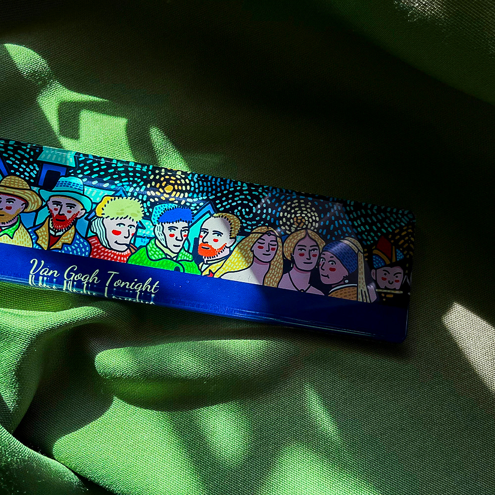 Kê tay resin VanGogh Tonight kích thước 36 x 8 x 1,9cm cho bàn phím