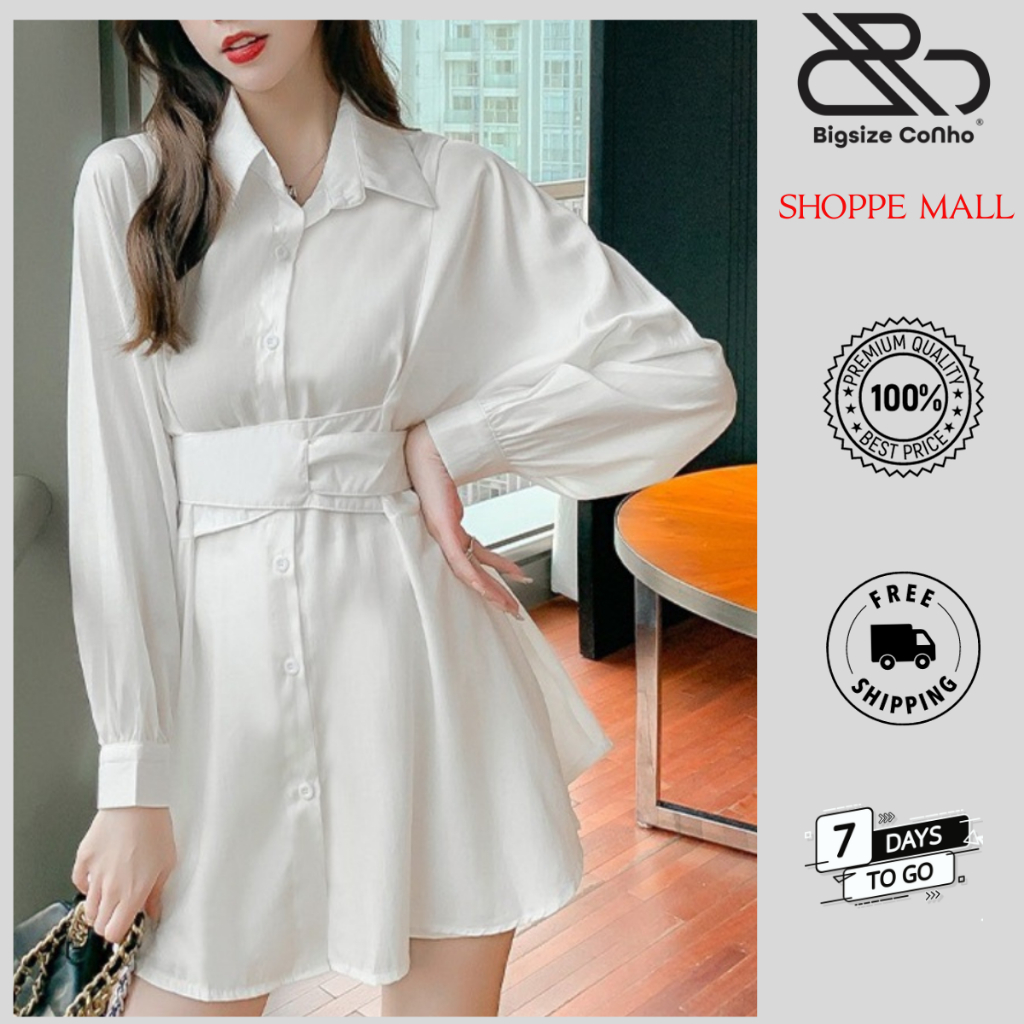 Áo Sơ Mi Bigsize Cô Nhỏ Hàng Thiết Kế Dấu Bụng Cột Dây Che Khuyết Điểm Tôn Dáng Vải Lụa SM9