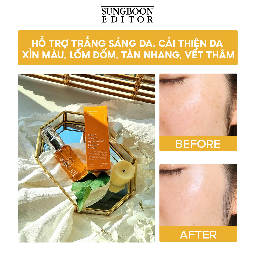 Serum Làm Trắng, Chống Lão Hóa SUNGBOON EDITOR ACTIVE MARINE ASTAXANTHIN CAPSULE 30ml