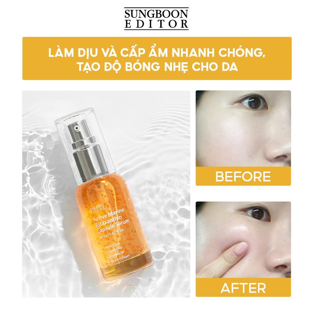 Serum Làm Trắng, Chống Lão Hóa SUNGBOON EDITOR ACTIVE MARINE ASTAXANTHIN CAPSULE 30ml
