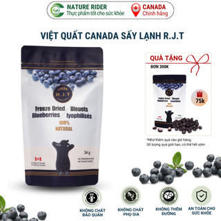 Việt quất sấy lạnh blueberry - rjt freeze dried blueberries 34g