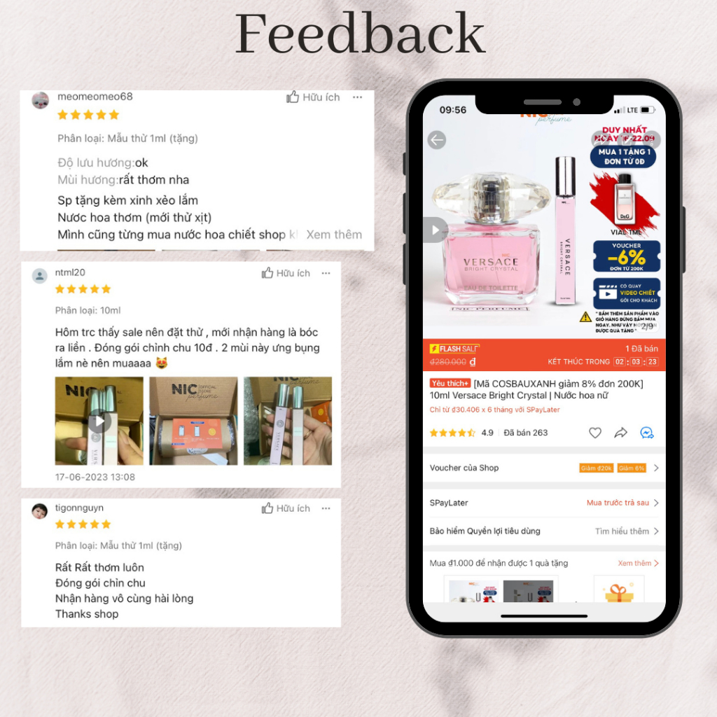 10ml Versace Bright Crystal | Nước hoa nữ